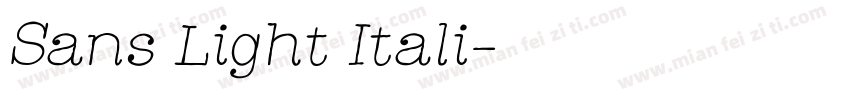 Sans Light Itali字体转换